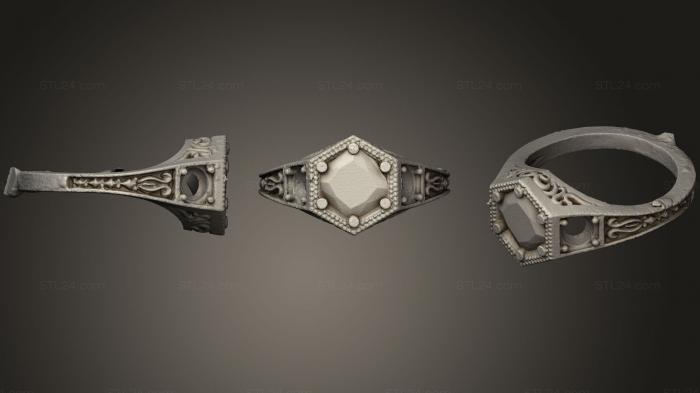 Ювелирные перстни и кольца (Кольцо с бриллиантом, JVLRP_0337) 3D модель для ЧПУ станка